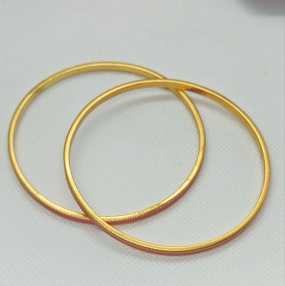 2 Pink Julie Vos Marseille Bangle Bracelets 18K Gold Plated - Picture 4 of 8